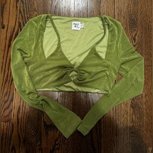 Green Princess Polly Cropped Long Sleeve